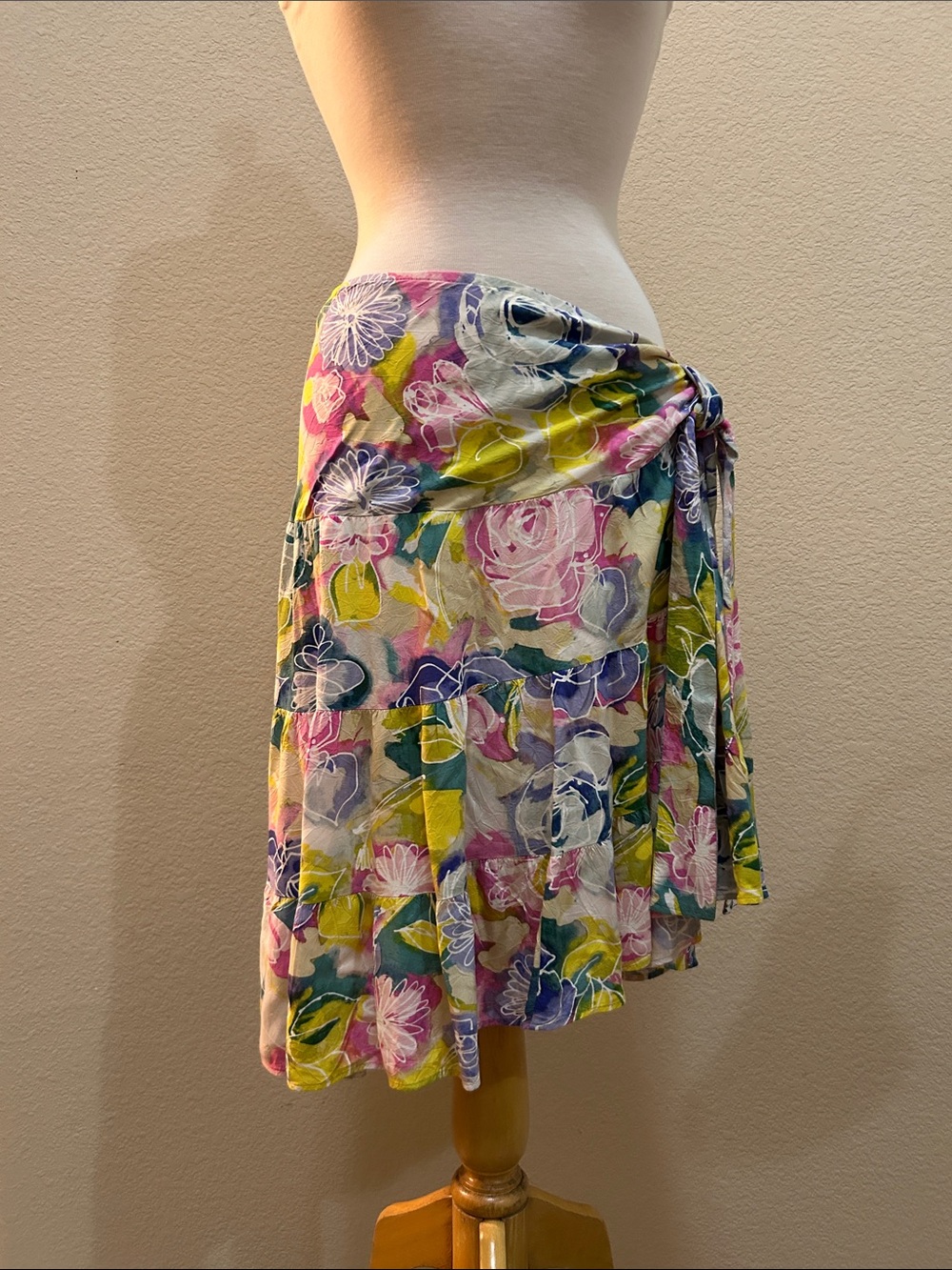 Women’s Jams World Ventage Floral Wrap Skirt in Pink & Yellow